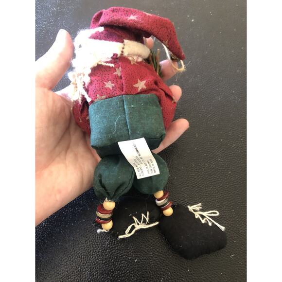 Vintage Primitive Folk Art Fabric Woodland Santa Figurine Ornament - Picture 4 of 8